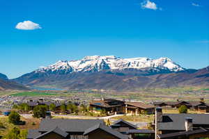 View of mountain background with nearby suburban area