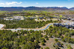 Aerial view of a mountain backdrop