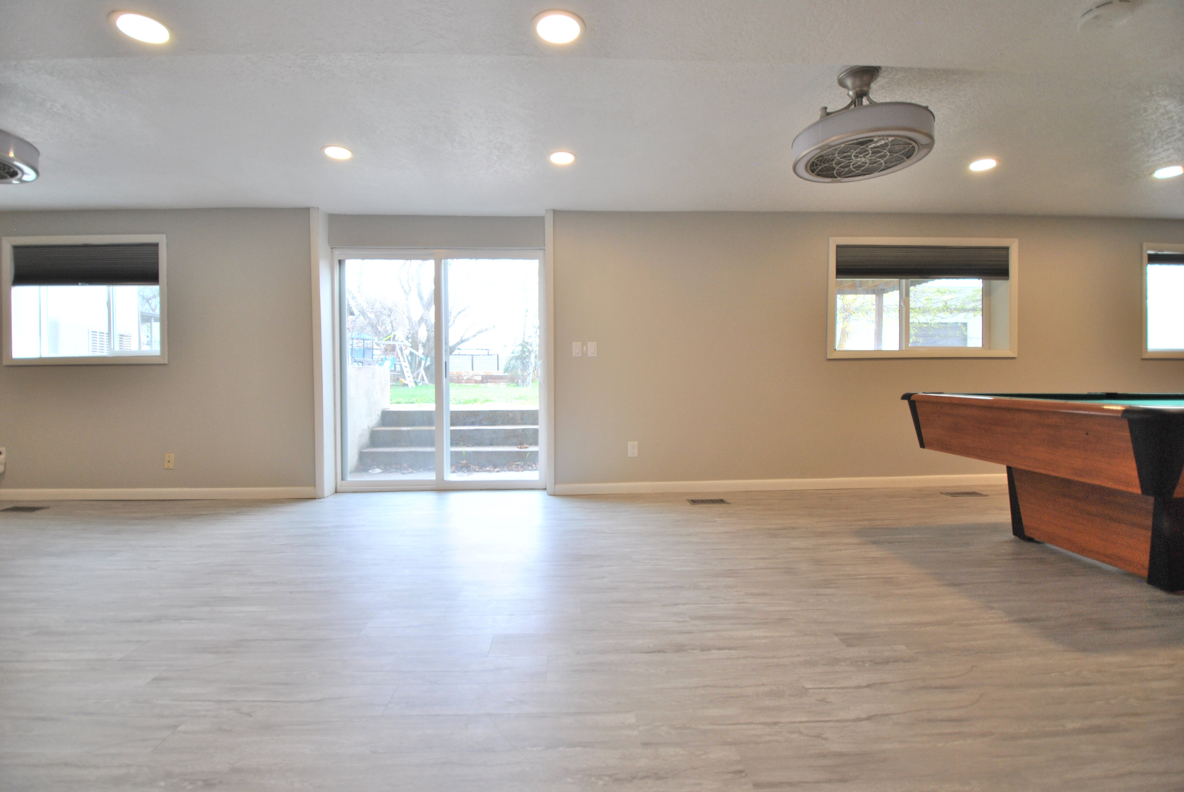 Recreation room featuring pool table, recessed lighting, and light wood-style floors