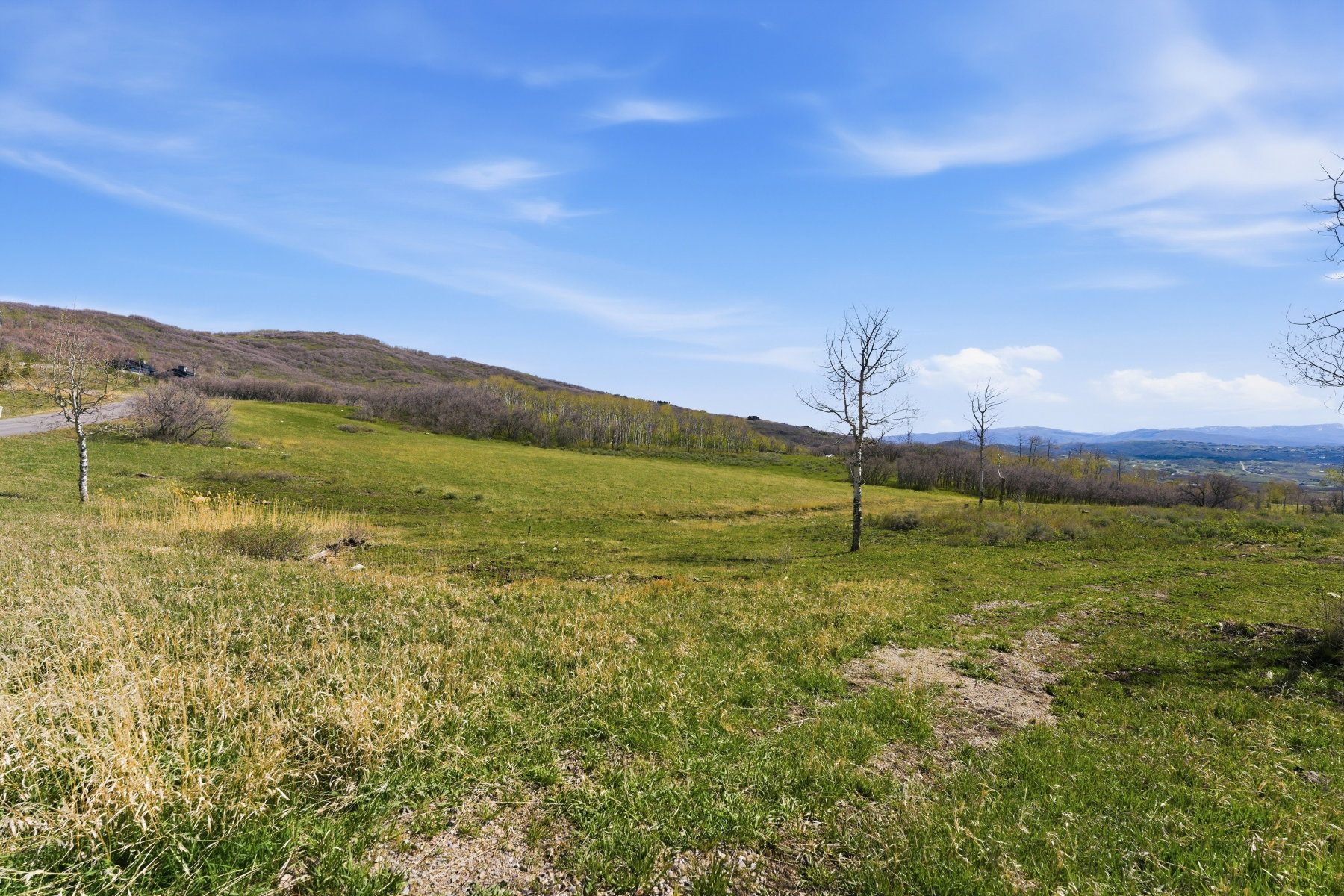 View of mountain background featuring rural landscape