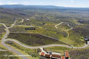 View of property location with mountains and property parcel outlined
