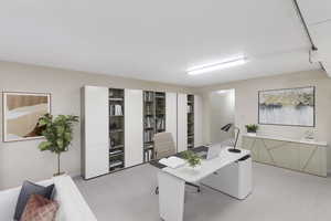 Office space with baseboards