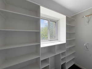 View of walk in closet