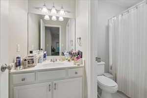 Bathroom with vanity and toilet