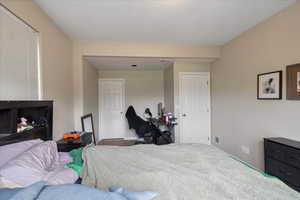 Bedroom with a desk