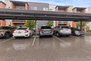 View of covered parking lot