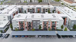 Aerial view of apartment complex / building
