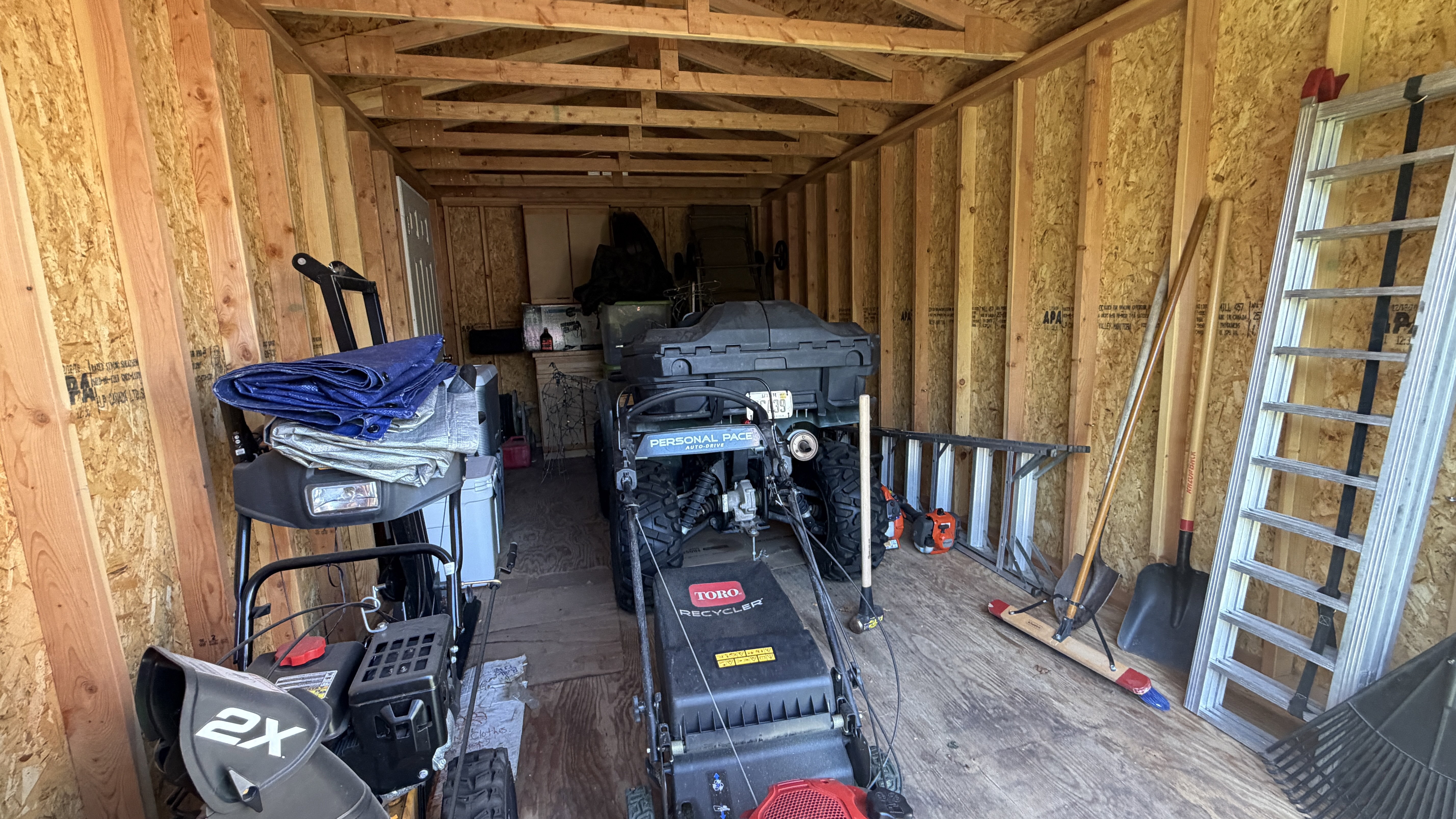 Interior of outside shed