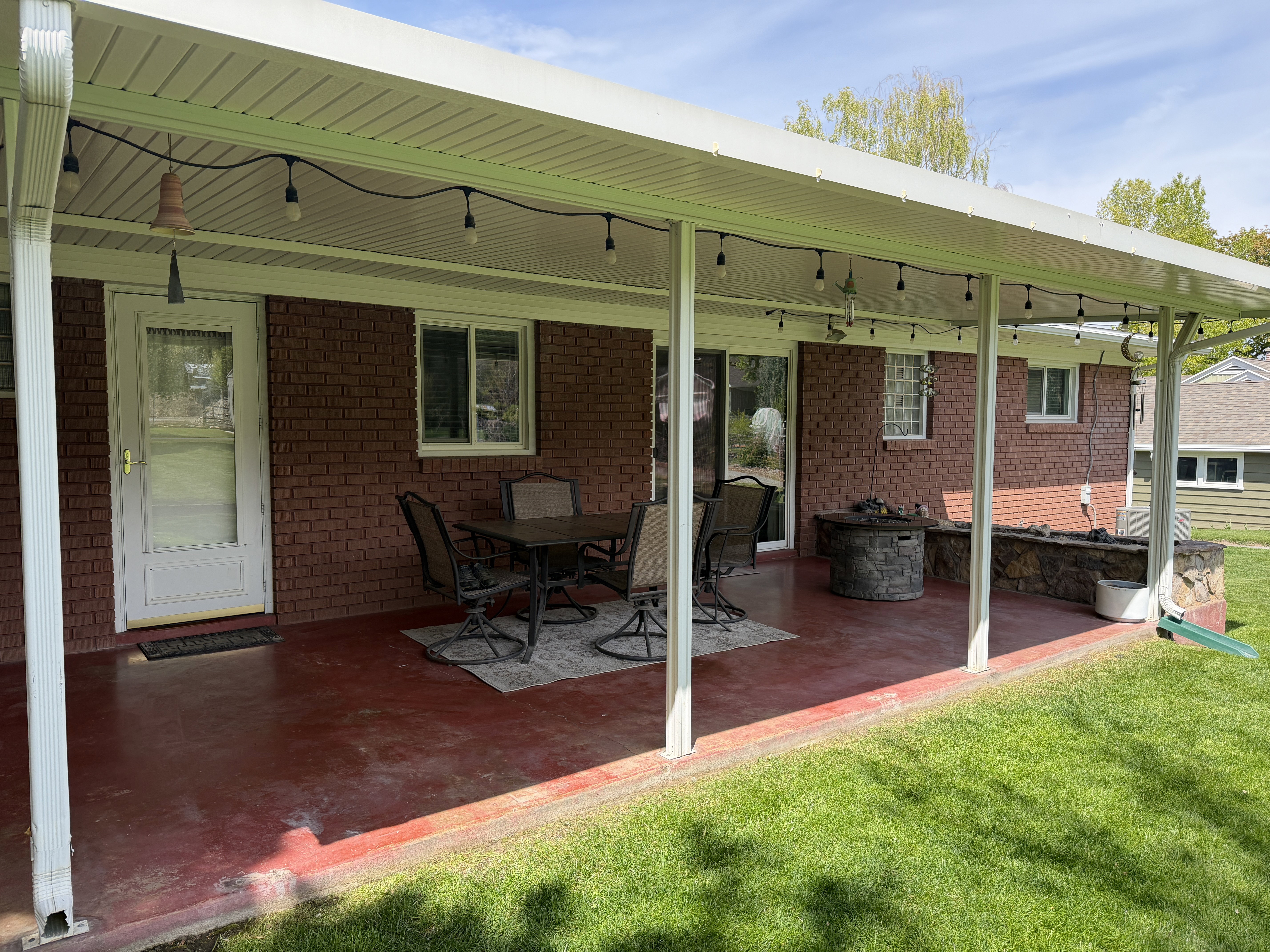 View of patio featuring outdoor dining area