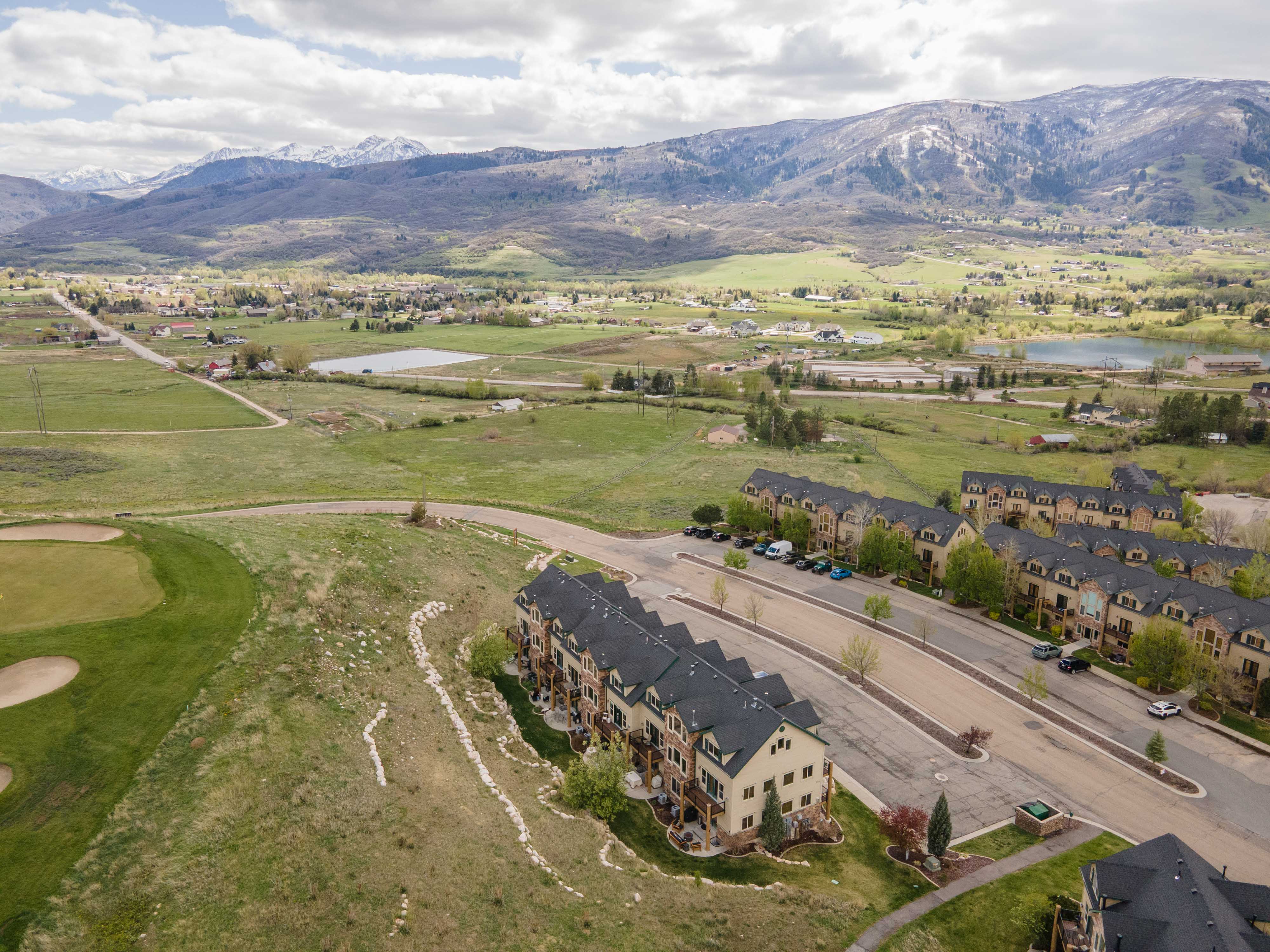 Drone / aerial view of a water and mountain view