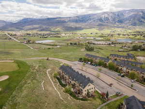 Drone / aerial view of a water and mountain view