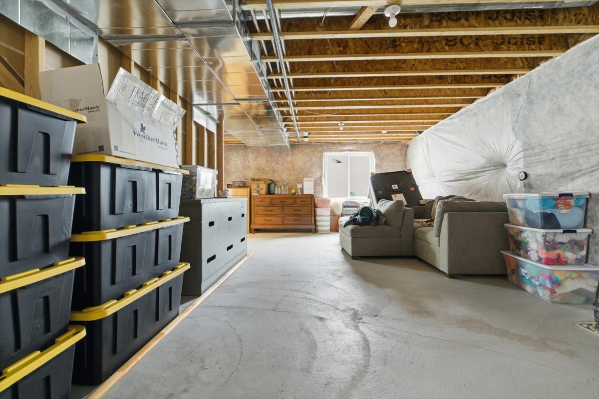 View of unfinished basement