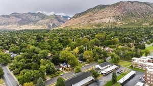 Aerial view of a mountainous background