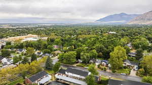 Aerial view of residential area