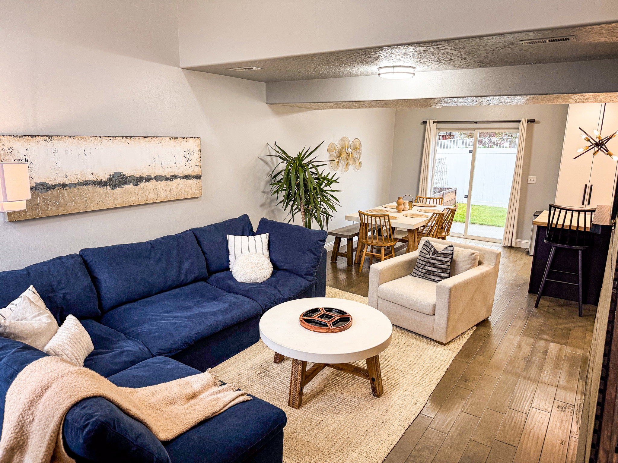 Living area featuring hardwood / wood-style flooring