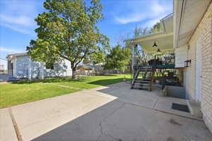 View of patio and back yard