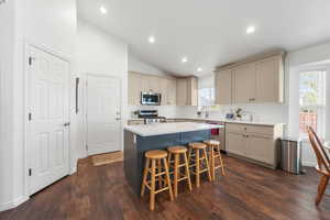 Updated kitchen with new flooring and quartz countertops