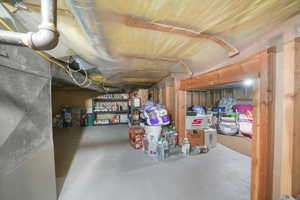Unfinished below grade area featuring tons of storage space
