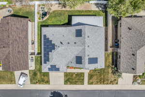Aerial view of property featuring Solar panels