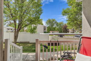 Balcony featuring a residential view