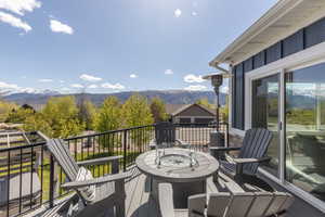 Deck with a mountain view