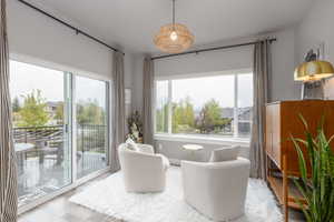 Sitting room featuring wood finished floors