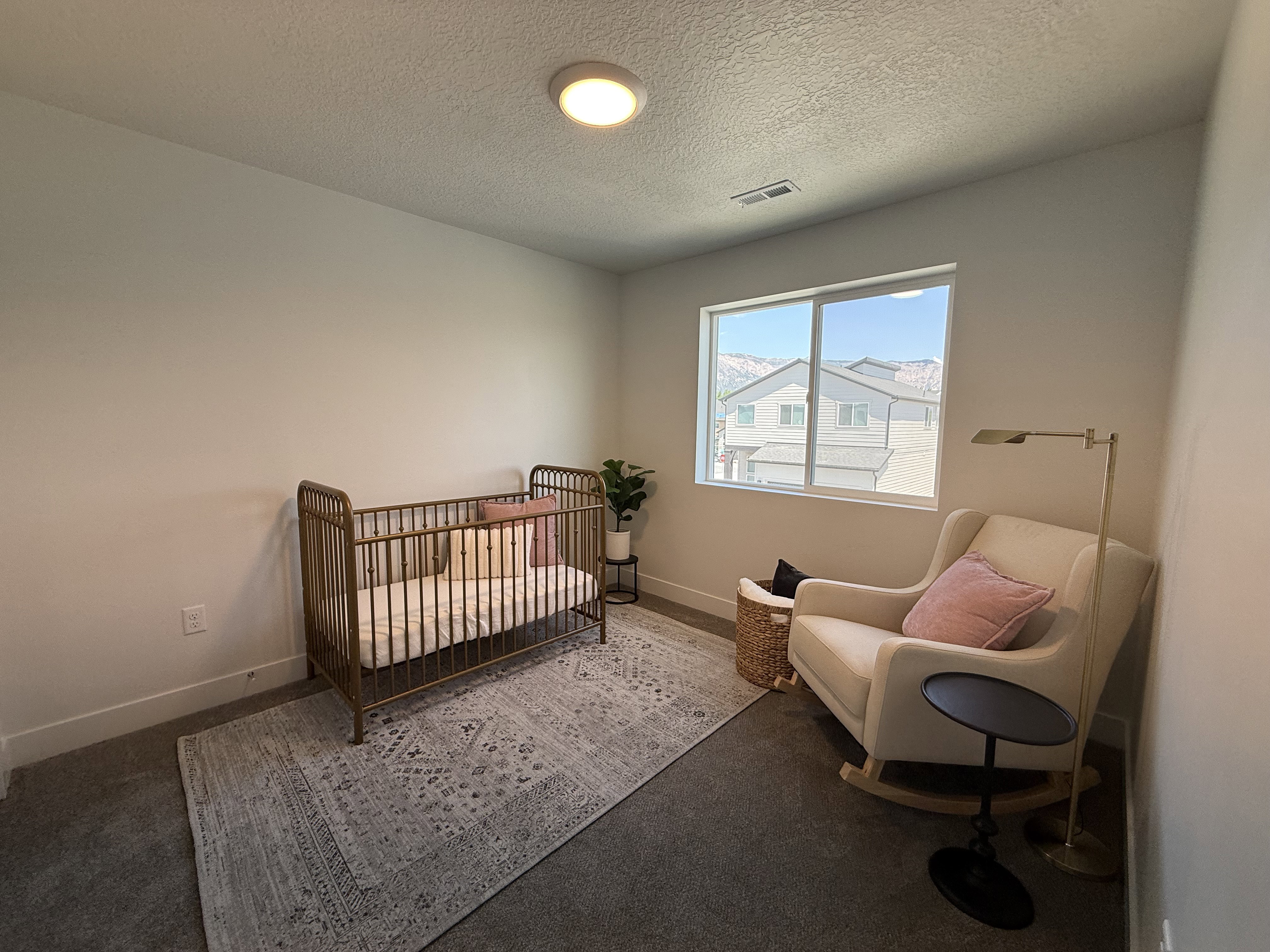 Room with wall-to-wall carpeting and a window offering natural illumination