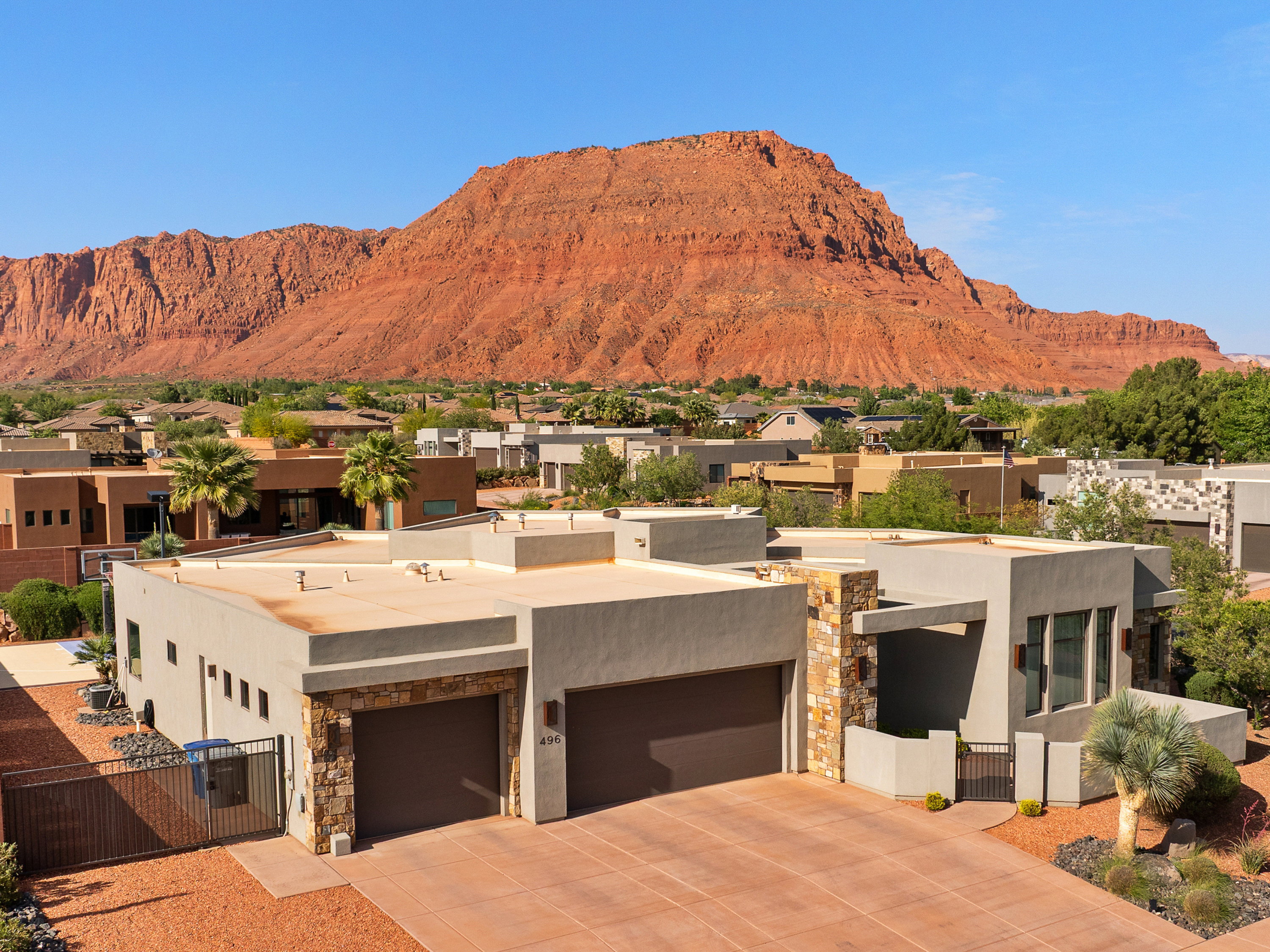Mountain view featuring nearby suburban area