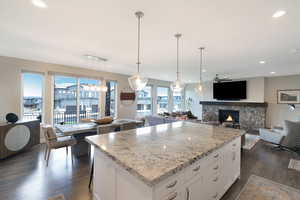 Massive Granite Island Bar for Entertaining
