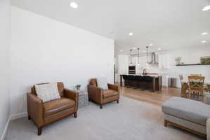 Great Room off the Beautiful Kitchen w/Island & Dining Area