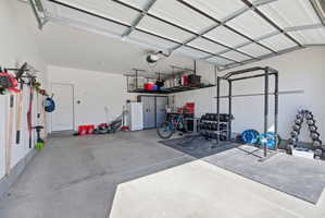 Finished Garage w/Ceiling Storage Racks!