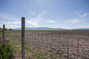 View of yard with a mountain view and a rural view