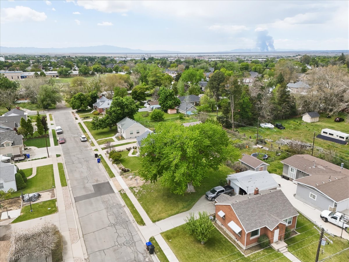 Aerial perspective of suburban area