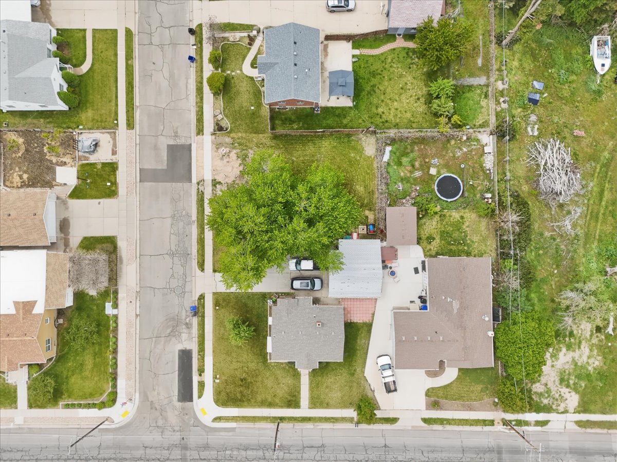 Aerial view of residential area