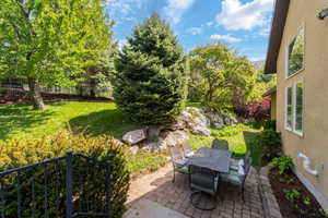 View of patio featuring outdoor dining area