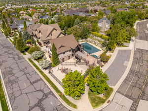 Aerial view of residential area