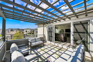 View of patio with outdoor lounge area