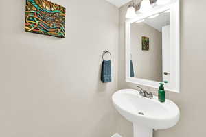 1/2 bath located on the stairs landing