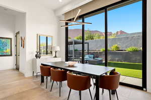 Dining space featuring baseboards and recessed lighting