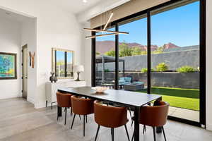Dining space featuring baseboards and recessed lighting