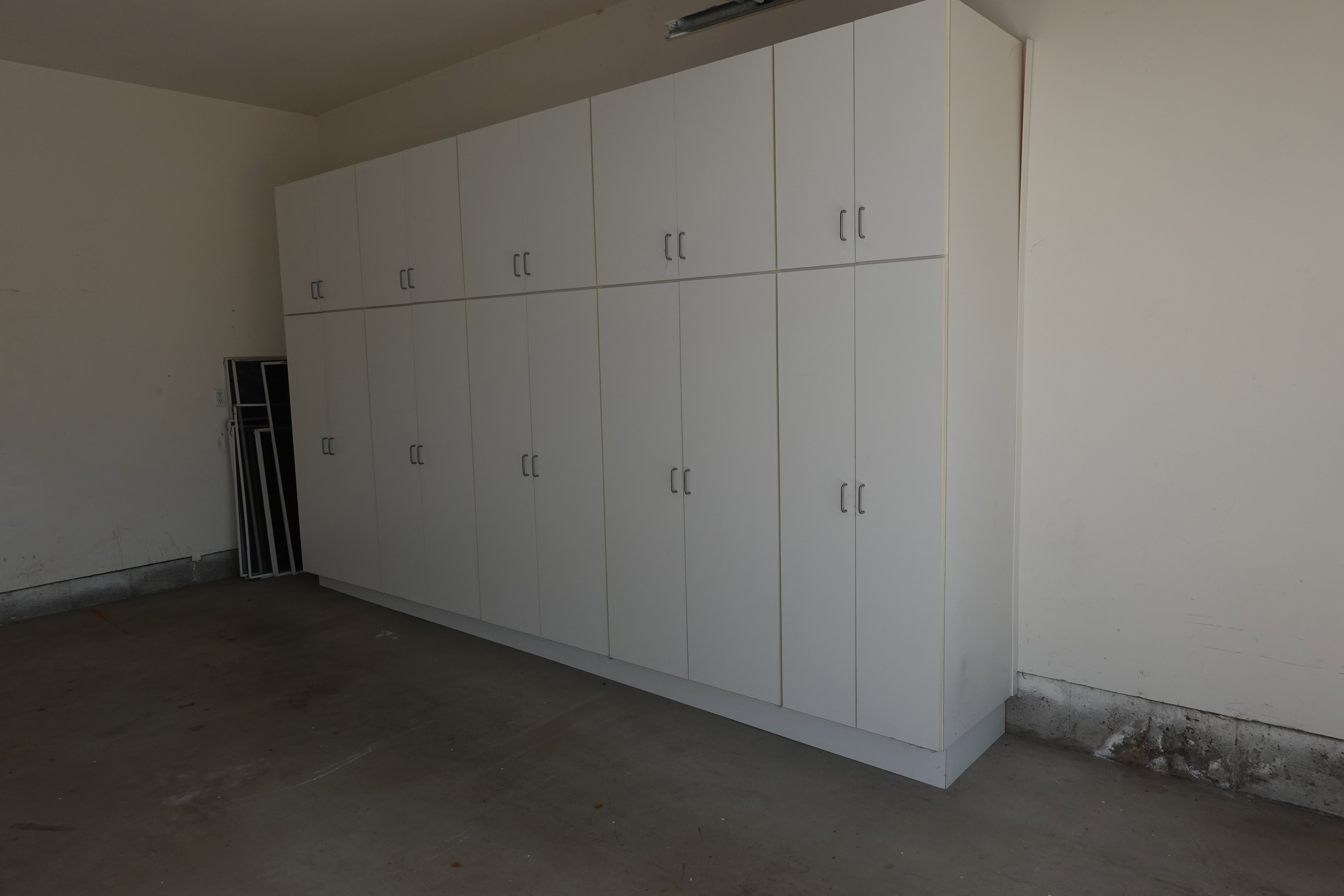 View of garage storage