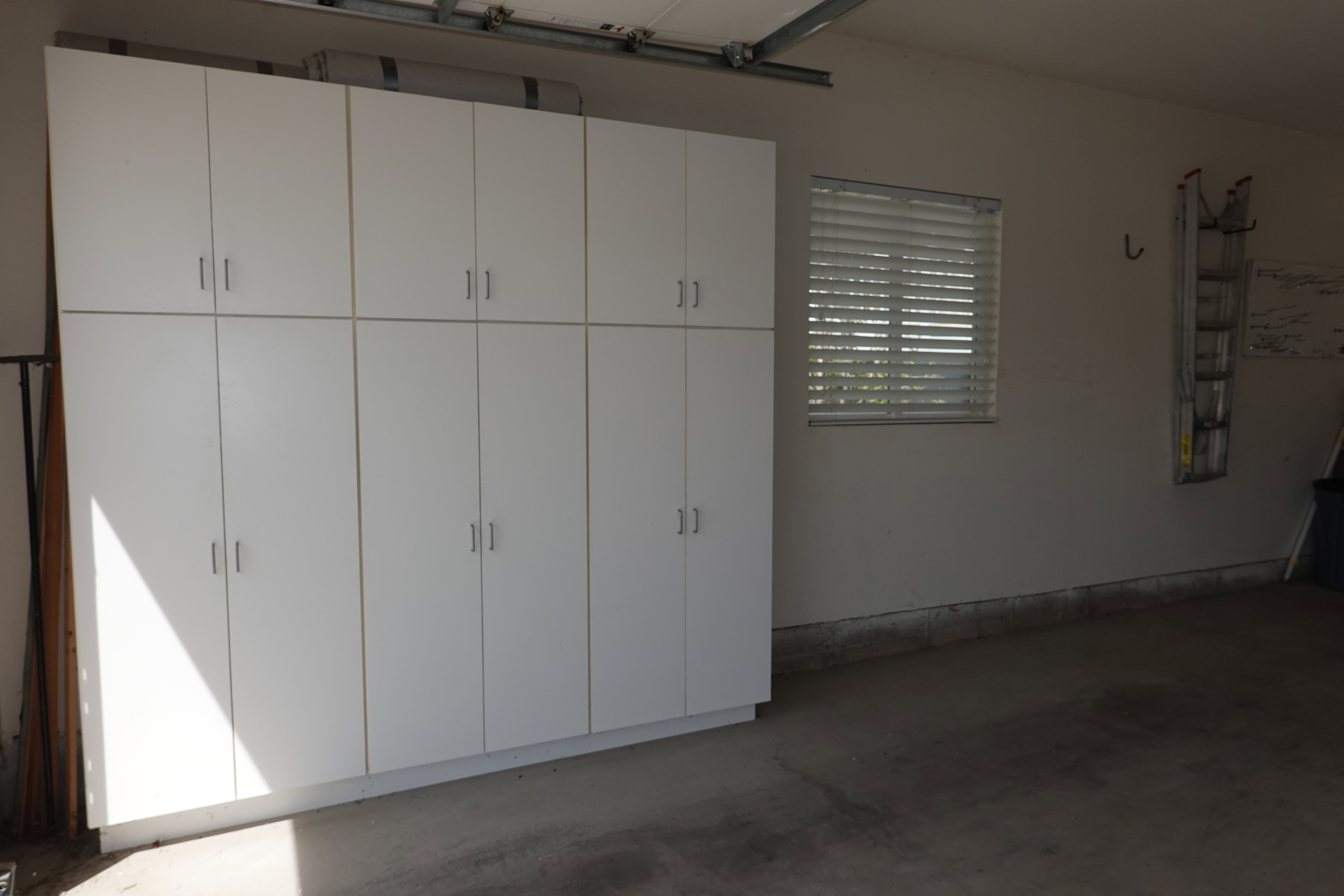 View of garage storage