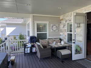 Deck featuring an outdoor living space