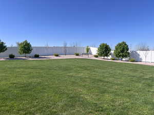 View of fenced backyard