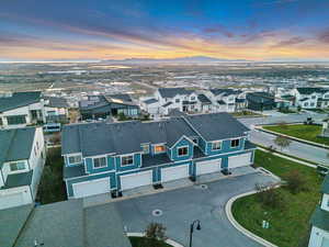 Aerial perspective of suburban area
