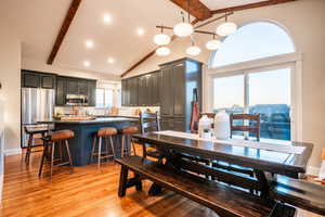 Dining area positioned to capture natural light and surrounding views, creating a warm and inviting gathering space
