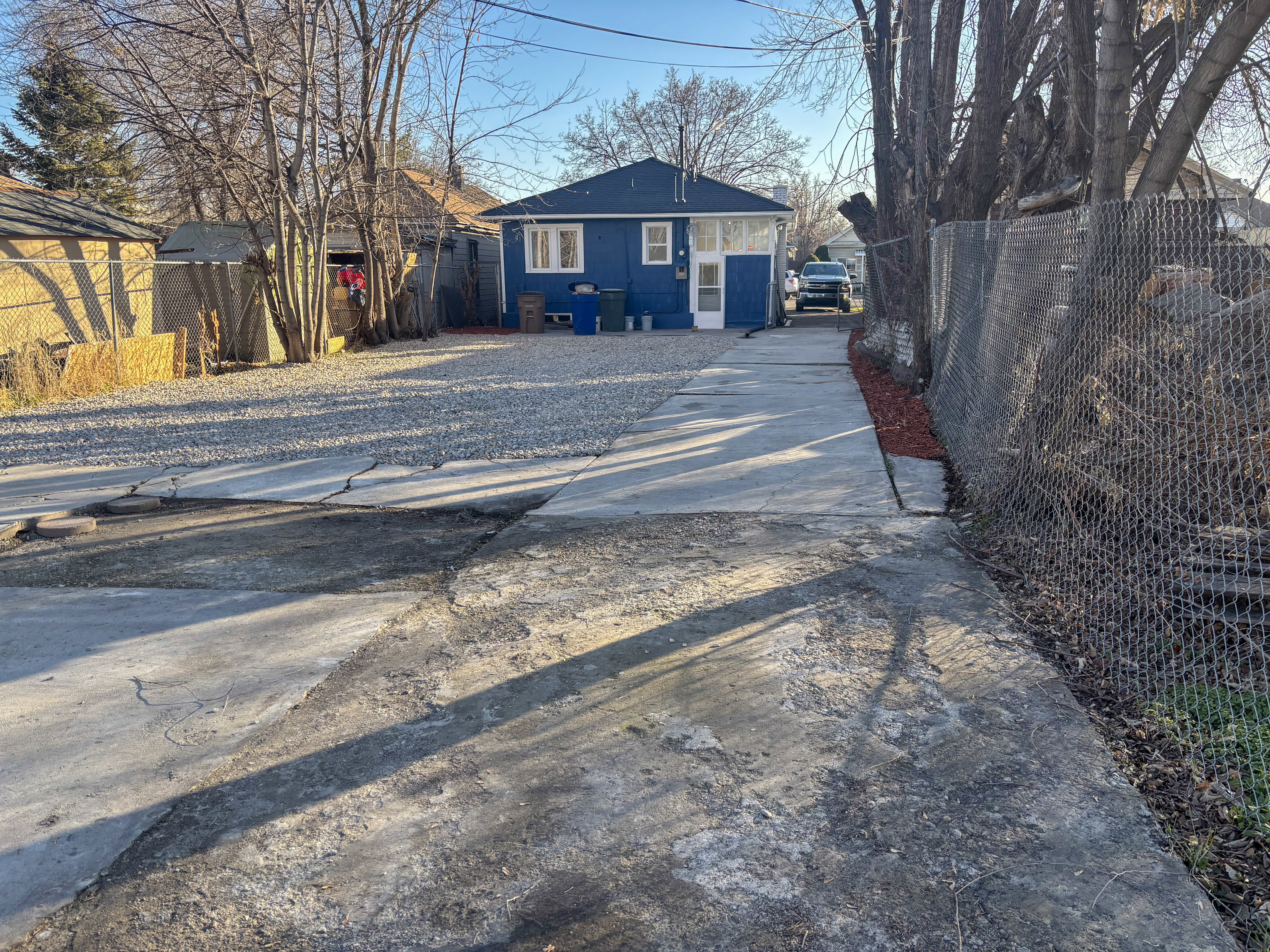 View of concrete driveway