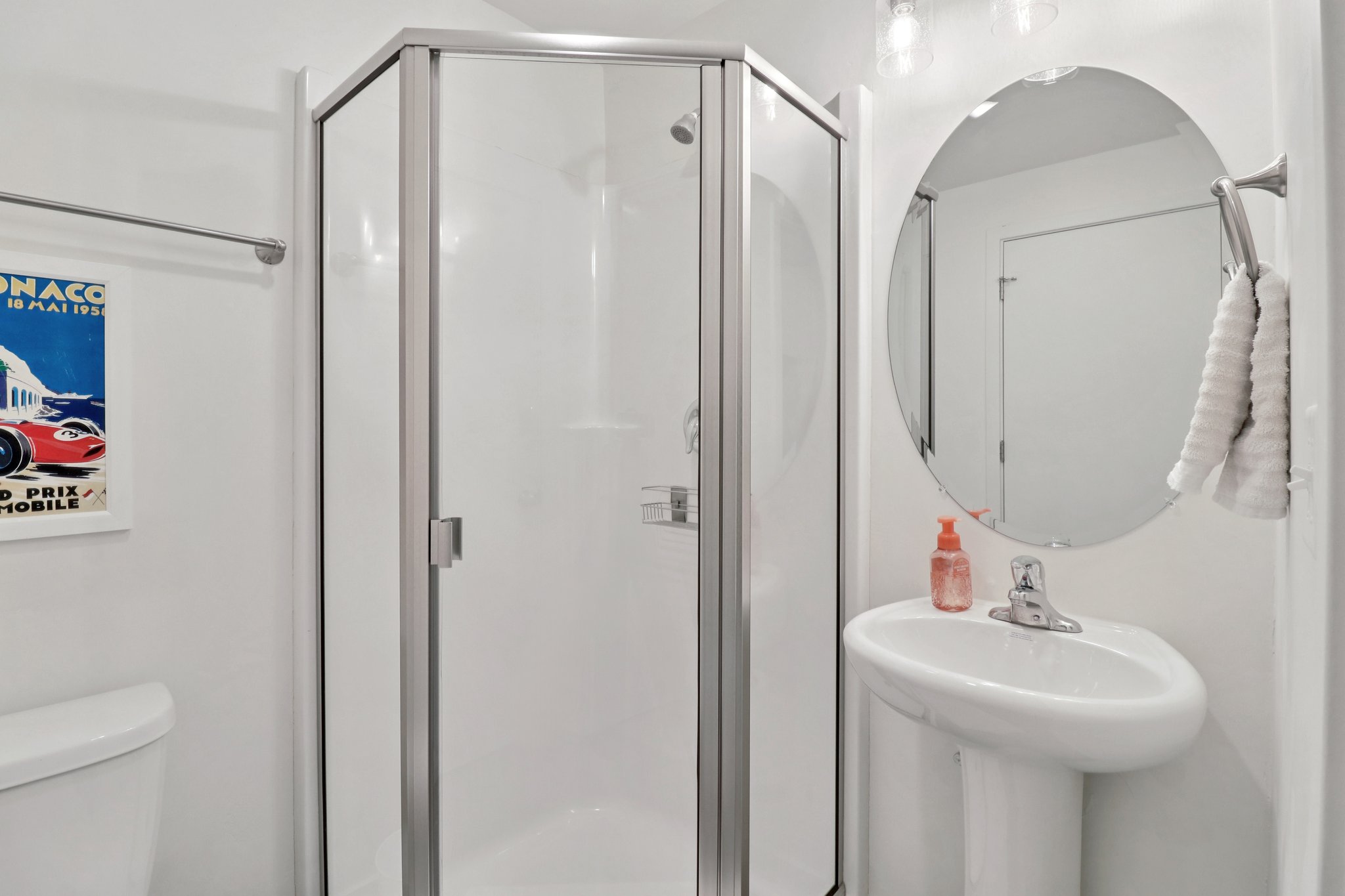 Full bathroom with a stall shower