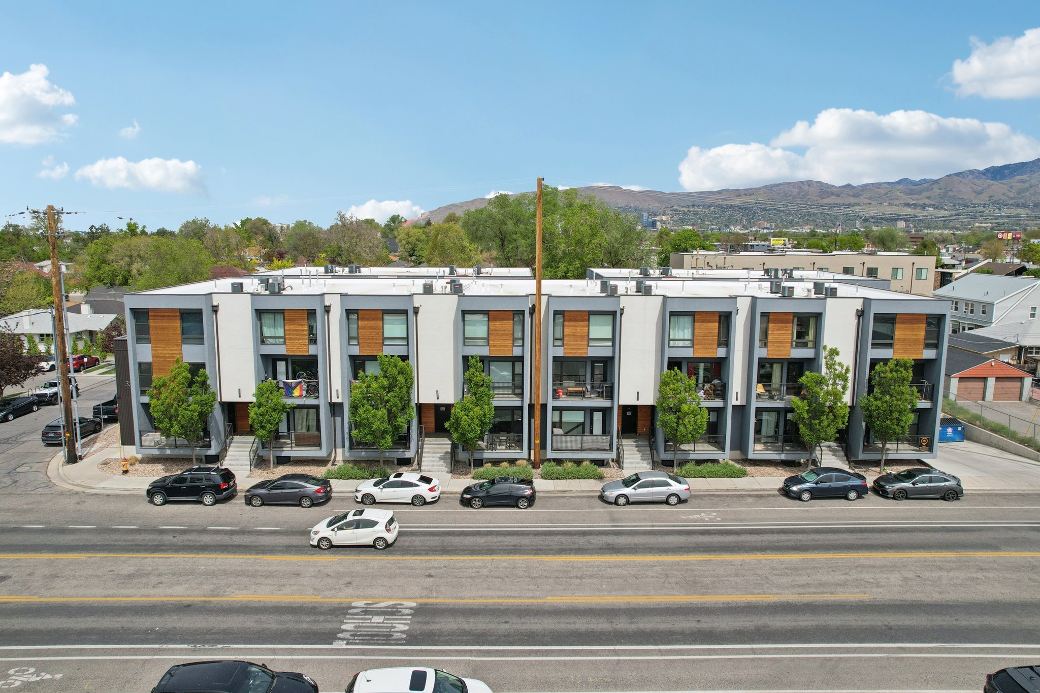 View of commercial location with a mountain view