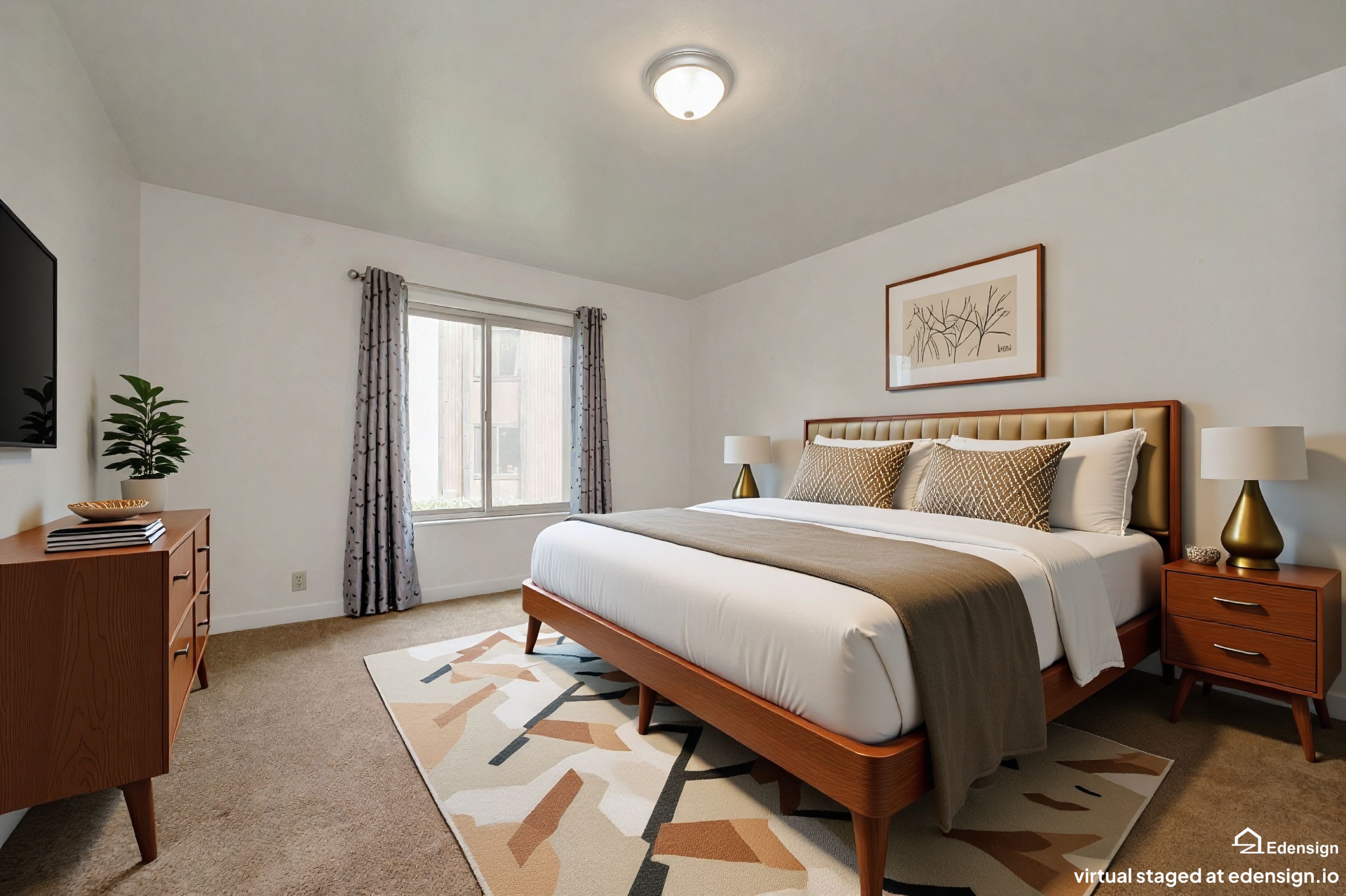 Virtually Staged. Spacious 2nd bedroom with en-suite bathroom and walk-in closet.